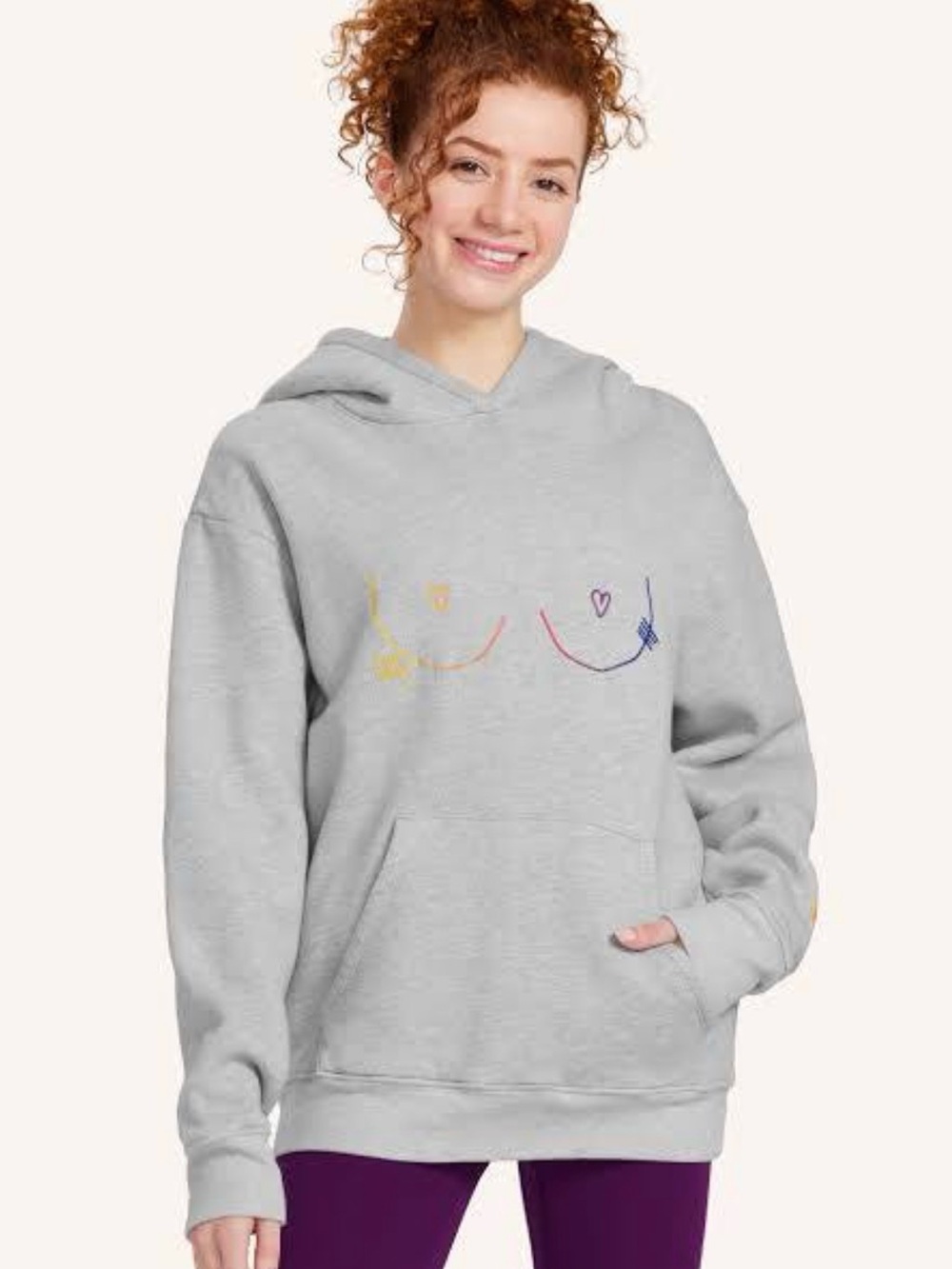 Peloton Limited Edition "Boob Check" Grey Hoodie Sweatshirt